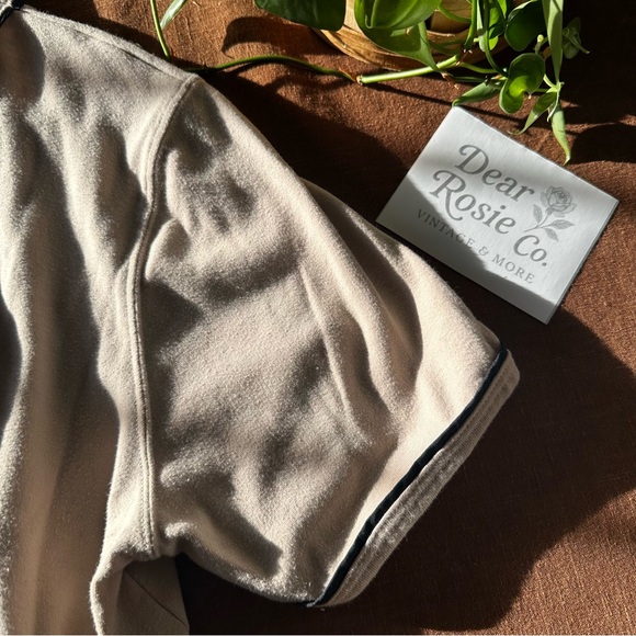 Vintage BonWorth Beige Embroidery Cat & Palm Beachy Top Boho Women’s Medium - Picture 7 of 12